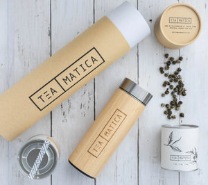 Teamatica Tea Gift Set | Bamboo Tumbler with Tea Infuser